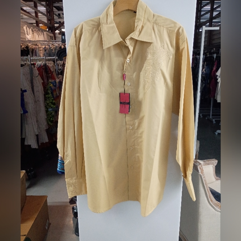 Yellow Bergali Embroidered Button-Up Shirt